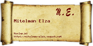 Mitelman Elza névjegykártya